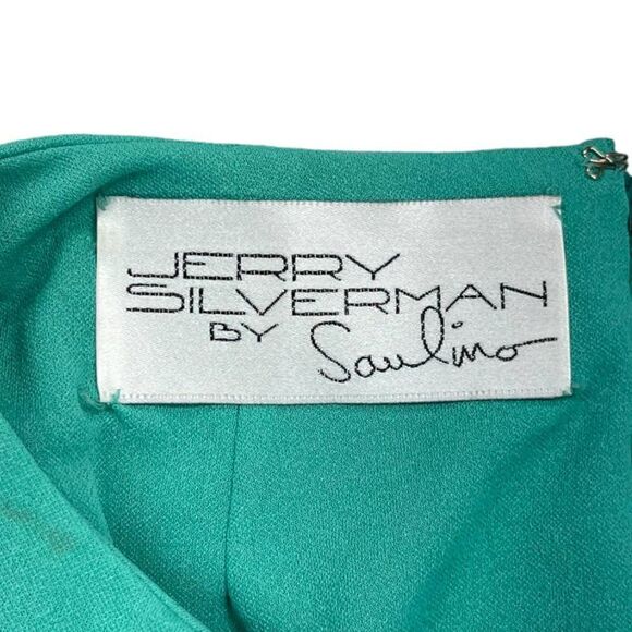 Vintage 70’s Jerry Silverman by Saulino Midi Dress Size Medium Green - Picture 7 of 7